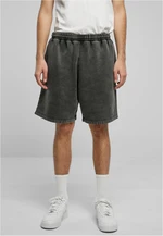 Black Heavy Stone Washed Sweat Shorts