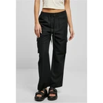 Women's Trousers Vicose Straight Leg Cargo - Black