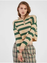 Beige-Green Women's Striped Sweater Noisy May New Alice - Women