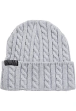 Cable knitted cap heathergrey