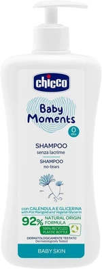 CHICCO Šampón na vlasy s dávkovačom Baby Moments 92 % prírodných zložiek 500 ml