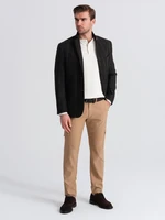 Ombre Men's REGULAR fabric pants with cargo pockets - light brown