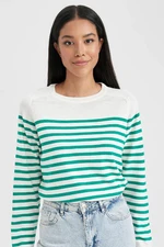 DEFACTO Regular Fit Striped Crew Neck Basic Knitwear Sweater