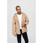 Camel windbreaker with front zipper