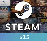 Steam Gift Card $15 - For USD Currency Accounts Global Activation Code