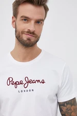 Bavlnené tričko Pepe Jeans Eggo N biela farba, jednofarebné, PM508208.800