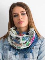 Blue scarf with floral print