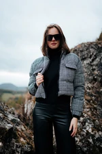 Trendyol Black Tweed Crop Down Jacket