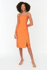 Trendyol oranžové páskové tkané šaty