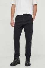 Nohavice Pepe Jeans SLIM CARGO pánske, čierna farba, strih cargo, PM211641