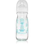 Bebeconfort Emotion Glass White kojenecká láhev Giraffe 0-12 m 270 ml