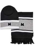 Package College Team Hat & Scarf Black/Heathergrey/White