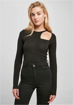 Women's Organic Long Sleeve Cutout Black