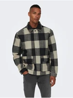 Grey-black men's checkered shirt jacket ONLY & SONS Connor - Men's