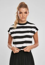 Women's T-shirt Stripe Short Tee black/white