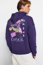 Trendyol Purple Oversize/Wide Cut Fit Hooded Sweatshirt