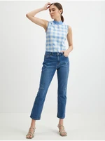 Orsay White-blue ladies checkered top - Women