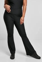 Women's high-waisted leggings with ribbed fit black