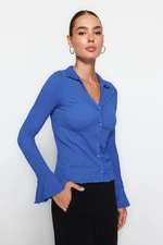 Trendyol Saks Premium Textured Spanish Sleeve Flexible Knitted Shirt