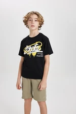 DEFACTO Boys' Crew Neck Printed Short Sleeve T-Shirt