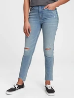 GAP Detské džínsy sky high rise skinny ankle jeans with stretch Modrá