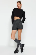 Trendyol Anthracite Regular Fit Woven Shorts