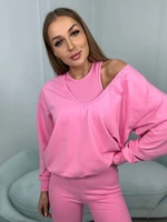 3-piece set sweatshirt + top + leggings light pink