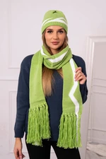 Women's set with scarf Jagna K356 pistachio