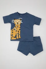 DEFACTO Baby Boy Printed Short Sleeve T-Shirt Shorts 2-Piece Set