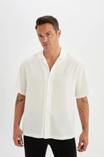 DEFACTO Relax Fit Polo Collar Crinkle Fabric Short Sleeve Shirt