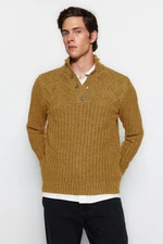 Trendyol Camel Unisex Slim Fit Wool Half Turtleneck Knitwear Sweater