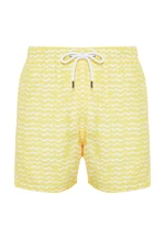 Trendyol Yellow Standard Size Geometric Print Swim Shorts