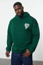 Trendyol Emerald Green Plus Size Oversize/Wide Cut Fleece Inside/Warm Sweatshirt