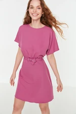 Trendyol Purple Belted Mini Woven Dress