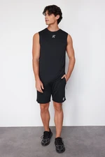 Trendyol Black Reflective Printed Regular Cut Quick-Drying Shorts