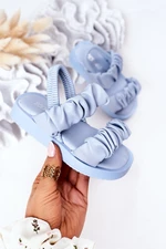 Children's sandals with drawstring blue sweetness