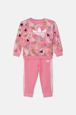 Dětská bavlněná tepláková souprava adidas Originals CREW SET růžová barva, JN4669