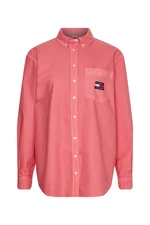 Tommy Jeans Shirt - TJW BADGE BOYFRIEND SHIRT pink