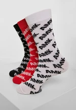 AMK Allover Socks 3-Pack černá/červená/bílá