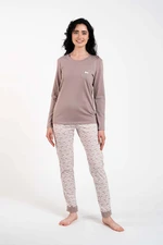 Juliana ́s pajamas, long sleeves, long legs - cappuccino/print