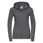 Dark grey women's hoodie with Authentic Russell zipper