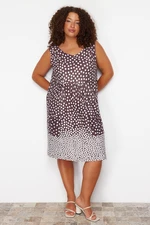 Trendyol Curve Multi Color Single Jersey Knitted Plus Size Dress