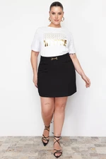 Trendyol Curve Black Denim Skirt With Accessory Detail