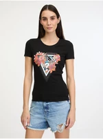 Black women's T-shirt Guess Tropical Triangle - Women