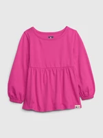 GAP Dětské tričko organic cotton peplum - Holky