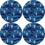 Bertoni Home Unisex's 4 Round Table Pads Set Cone Navy Blue