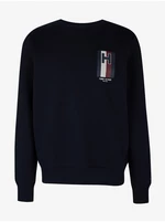 Tmavomodrá pánska mikina Tommy Hilfiger Emblem Crewneck