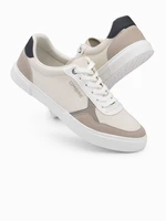 Ombre Men's sneaker shoes with colorful accents - cream