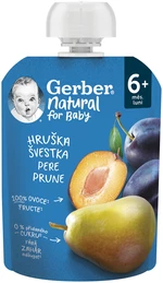 GERBER Natural kapsička hruška a švestka 90 g