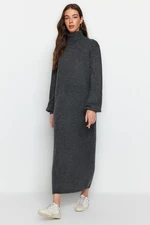 Trendyol Anthracite Midi Knitwear Soft Textured Dress